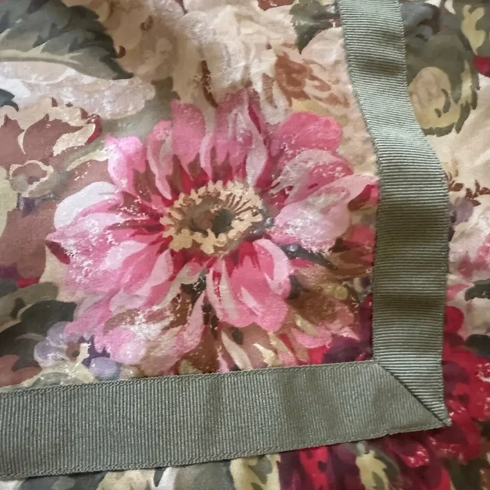 Chaps Rosemont Pink Green Floral Standard Pillow Shams Set of 2 Cottage Core
